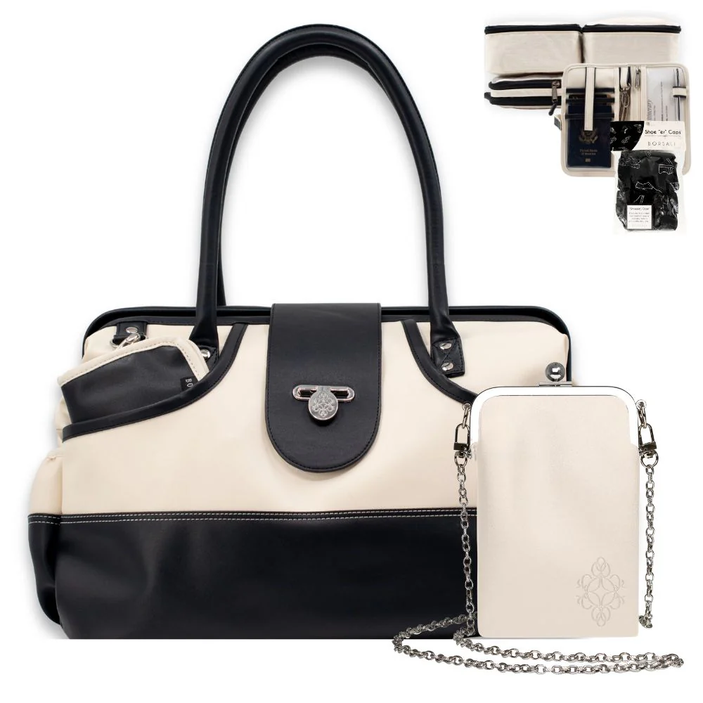 Weekender Duffel Bag for Women with Packing Cubes, Travel Wallet, Shoe Covers, Sunglass Case